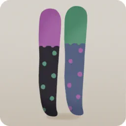 アシンメトリードットタイツ