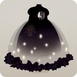 窓のついた黒いワンピース