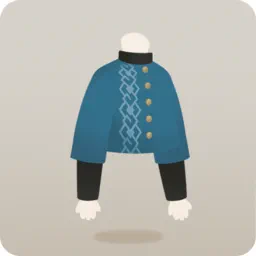 青地の立ち襟トップス