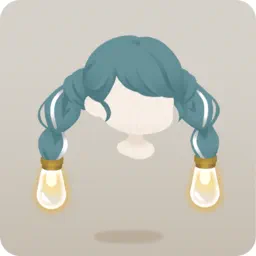 照明の灯った三つ編みヘア