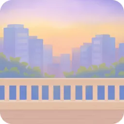 やさしい夕暮れの街並み