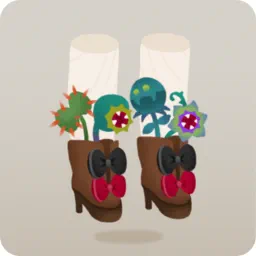 不気味な花の装飾ブーツ