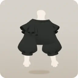 フリルスリーブトップ・黒