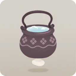 たっぷりお湯入りの釜