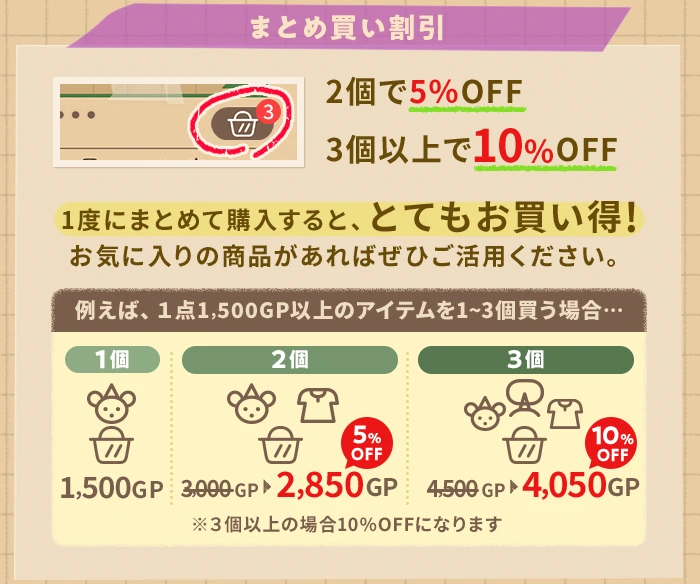 まとめ買い割引