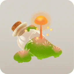 ガラス瓶で育つヒカリノキノコ