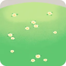 白い小花の咲く丘