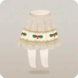 ヒイラギ柄スカート・ベージュ