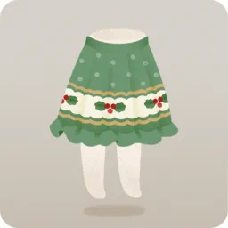 ヒイラギ柄スカート・緑