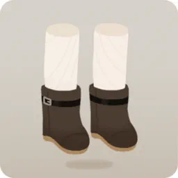 革ベルトのブラウンブーツ