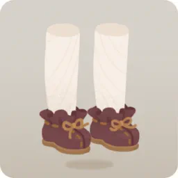 皮の巾着ブーツ