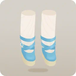 水色のリボンレースアップシューズ