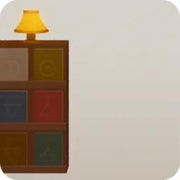 ランプに照らされる雑誌ラック