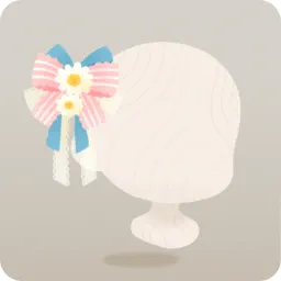 マーガレットとリボンの髪飾り