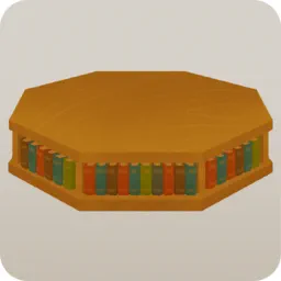 八角形の木製本棚