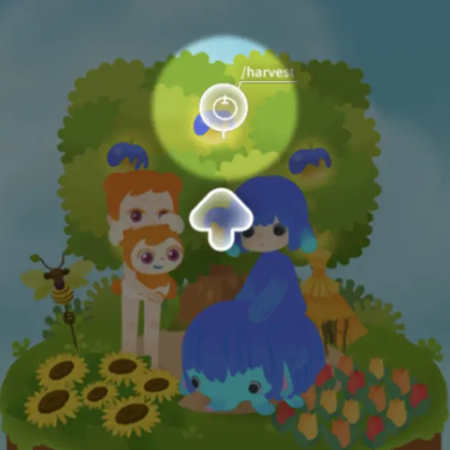 ペアのアイランドで木の実を収穫する