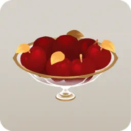 盛り付けられた林檎