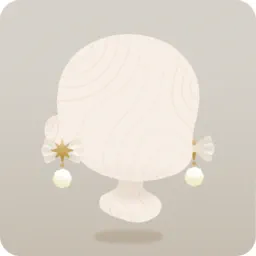 ポンポンリボンイヤリング