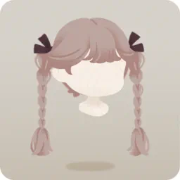 リボン結びの素朴な三つ編み