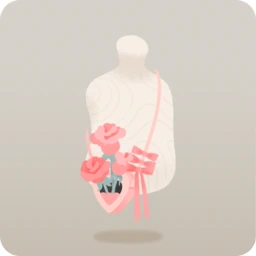 バラの入ったハートポーチ