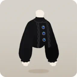 宝石ボタンのシャツ・黒