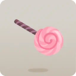 ぐるぐる柄の棒付きキャンディ