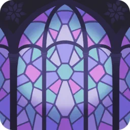 鮮やかなステンドグラスの壁