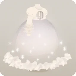 窓のついた白いワンピース