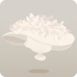 白い花のブリムハット