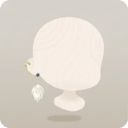 白孔雀羽根ピアス